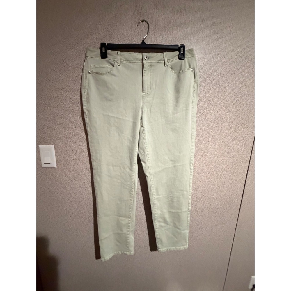 J. Jill Denim Sage Green Straight Leg Pants Womens Stretch Casual Trousers